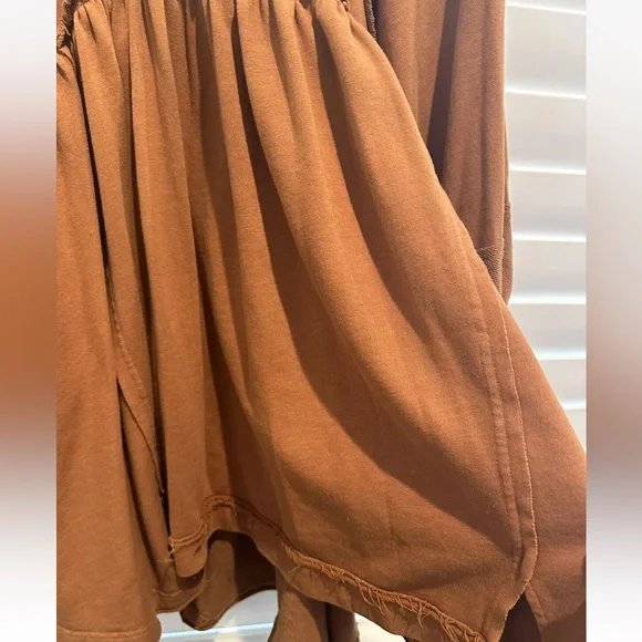 Rust Brown Babydoll Sweatshirt Dress C&V CHELSEA & Violet large - Picture 10 of 14